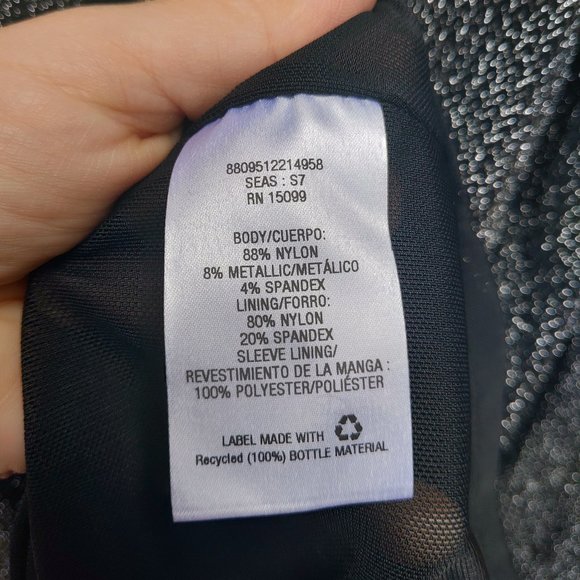 Simply Emma Plus Evening Cocktail Dress Metallic Sparkle Black Silver Wrap - Picture 11 of 12